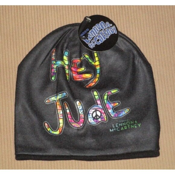 New Licensed Hat Hey Jude Beanie Winter Lennon McCartney Warm Beatles SOFT NWT - Picture 2 of 2
